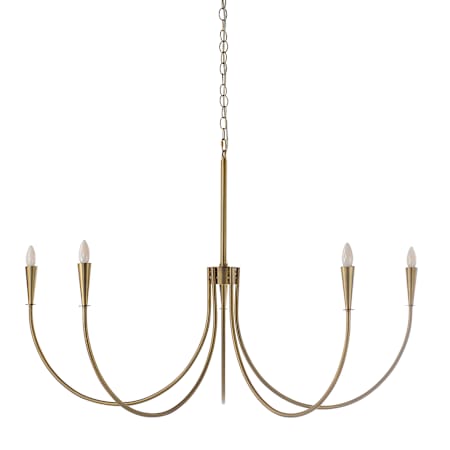 Ren Wil Luzon 5 Light 48" Wide Taper Candle Multi Light Pendant Plated Dark Antique Brushed Brass