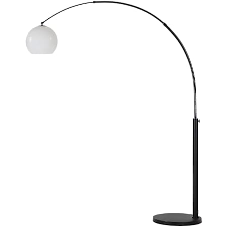 Ren Wil Pura 82" Tall Arc Floor Lamp Matte Black