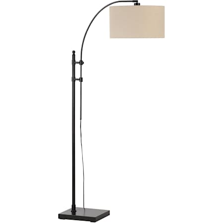 Ren Wil Crystal 78" Tall Arc Floor Lamp Matte Black