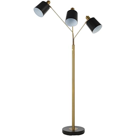 Ren Wil Meander 3 Light 71" Tall Tree Floor Lamp Brass