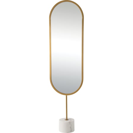 Ren Wil Taio 19" W x 70" H Oval Framed Bathroom Mirror Antique Brass / White