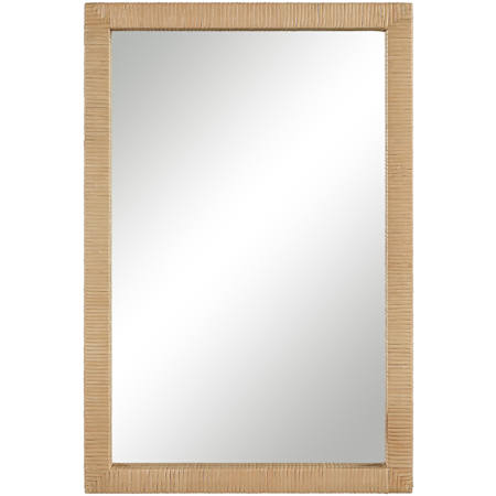 Ren Wil Sara 24"W x 36"H Rectangular Flat Rattan Framed Accent Mirror Natural