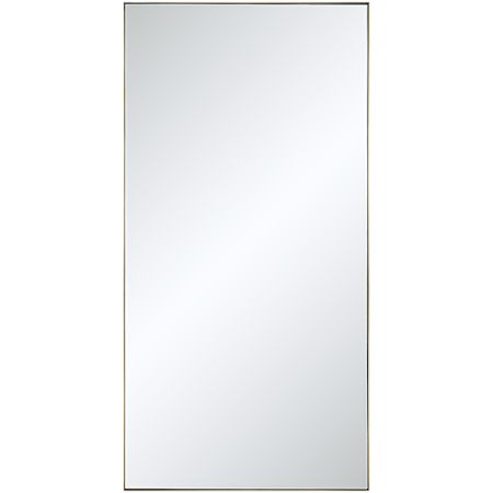 Ren Wil Orrin 30"W x 60"H Rectangular Flat Stainless Steel Framed Accent Mirror Champagne
