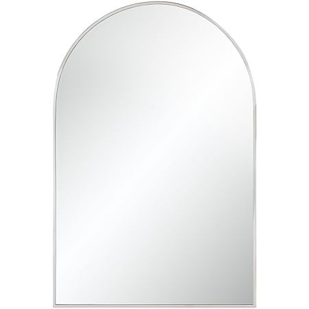 Ren Wil Plaka 24"W x 36"H Arched Flat Stainless Steel Framed Accent Mirror Nickel