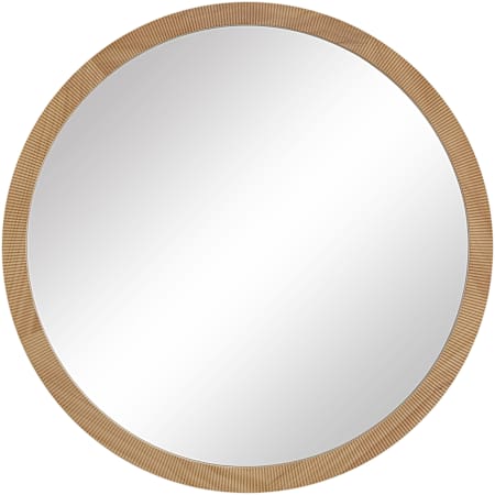 Ren Wil Noto 40" Diameter Circular Flat Wood Framed Accent Mirror Natural