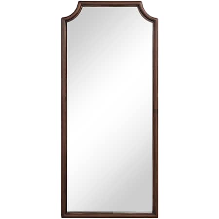 Ren Wil Otara 30"W x 68"H Circular Flat Wood Framed Accent Mirror Walnut