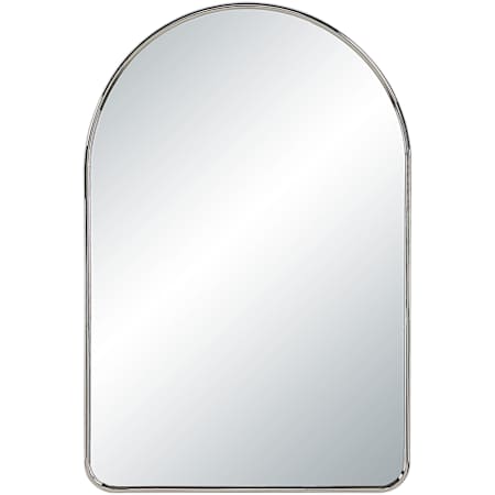 Ren Wil Cassis 24"W x 36"H Arched Flat Aluminum Framed and Wall Mount Accent Mirror Polished Nickel