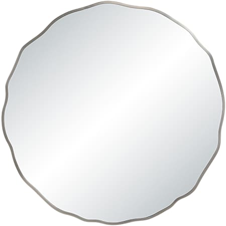 Ren Wil Knox 40" Diameter Circular Flat Iron Framed and Wall Mount Accent Mirror Antique Nickel