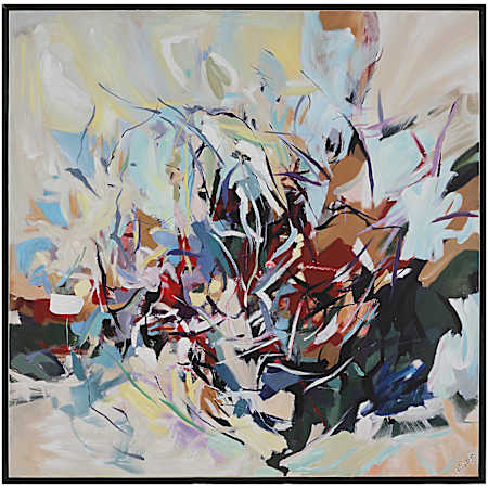 Ren Wil Iman 50" x 50" Framed Abstract Painting White