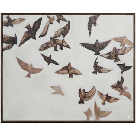 Ren Wil Busan 50" x 40" Framed Animals Painting White