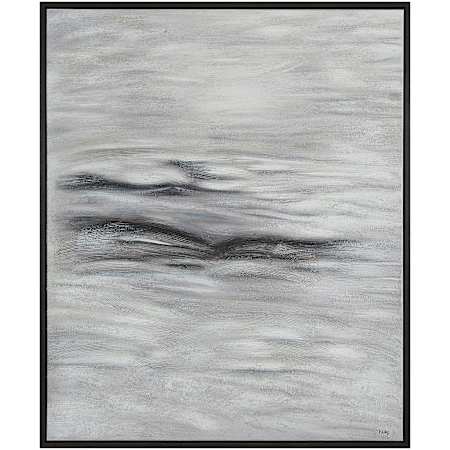 Ren Wil Baelish 60" x 50" Framed Abstract Painting Grey