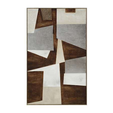 Ren Wil Cannella 40" Wide Canvas Wall Art Brown / Gray / Ivory