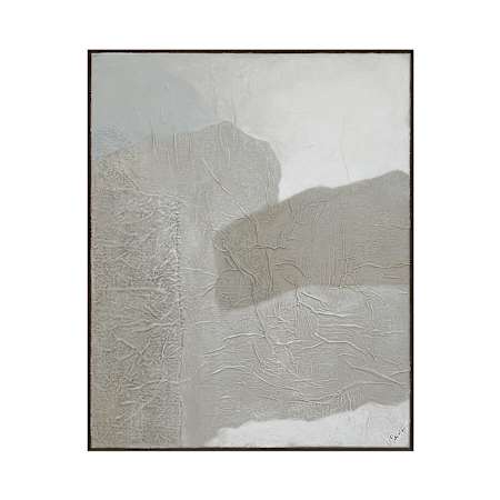 Ren Wil Sesamo 40" Wide Canvas Wall Art Cream and Matte Grey