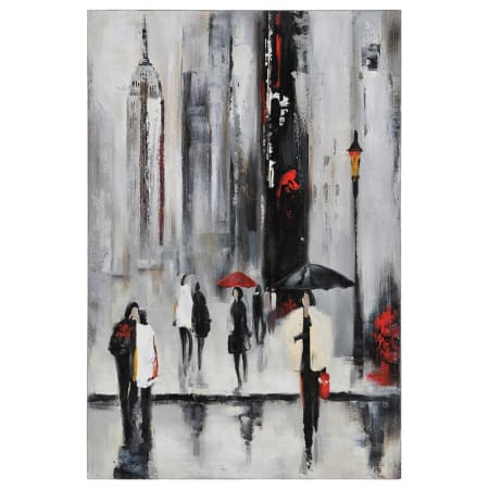 Ren Wil Bustling City I 24" Wide by 36" High Canvas Wall Décor Black / White / Red