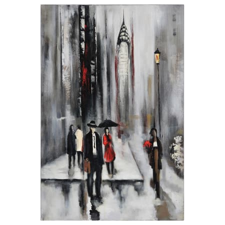 Ren Wil Bustling City II 24" Wide by 36" High Canvas Wall Décor Black / White / Red