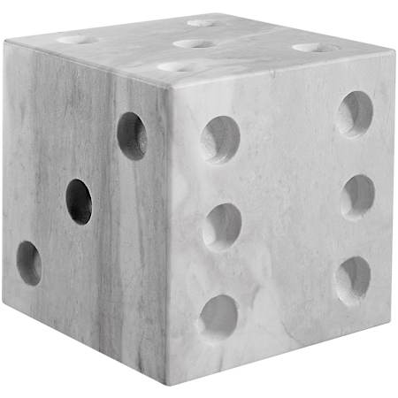 Ren Wil Dylon Marble Six-Sided Die Statue Honed White