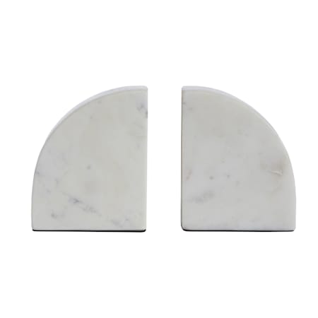 Ren Wil Carvella 2" Wide Banswara Marble Set of Bookends White