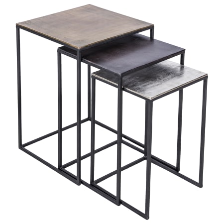 Ren Wil Threefold Set of Three Aluminum Nesting Tables Brass