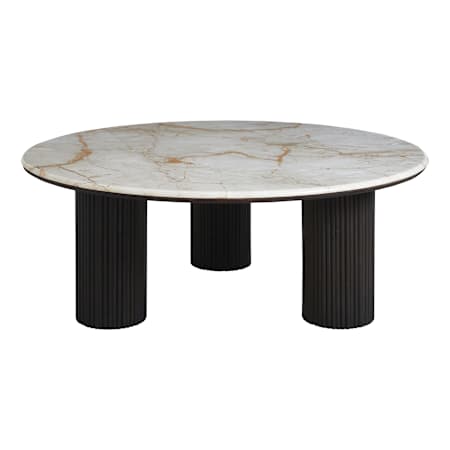 Ren Wil Alessio 48" Diameter Marble Coffee Table Natural