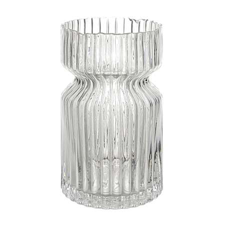Ren Wil Gladys 5" Wide Indoor Mouth Blown Glass Vase Clear Fluted