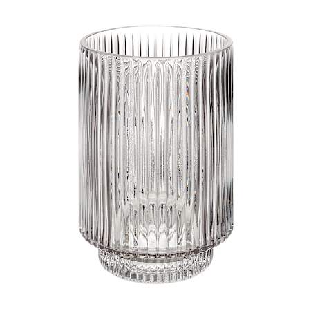 Ren Wil Amiens 5" Wide Indoor Mouth Blown Glass Vase Grey Fluted