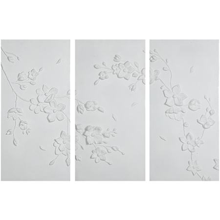 Ren Wil Beaudelaire 40" x 20" Frameless Botanical Mixed Media Print - Set of 3 White