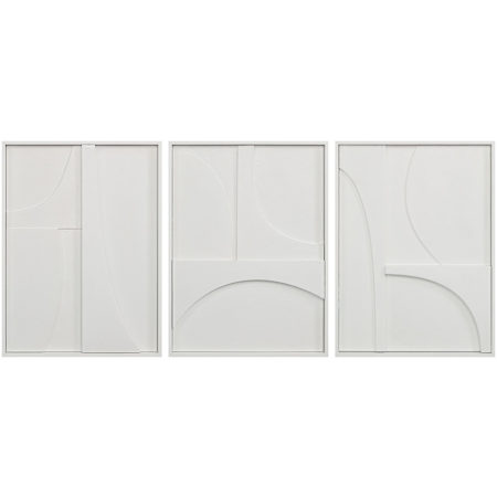 Ren Wil Marsh 24" x 18" Framed Patterns and Designs Mixed Media Print - Set of 3 White