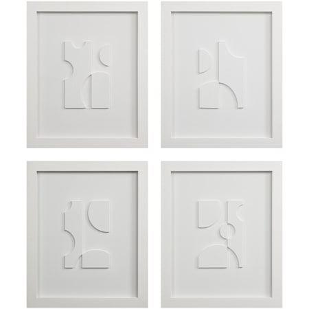 Ren Wil Ispra 23" x 19" Framed Patterns and Designs Mixed Media Print - Set of 4 White