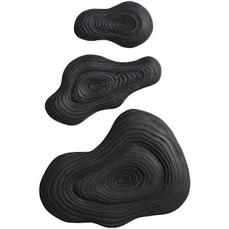 Ren Wil Sevilla MDF and Polyurethane Abstract Sculpture - Set of 3 Black