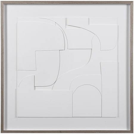 Ren Wil Stardust 48" x 48" Framed Abstract Mixed Media Print White