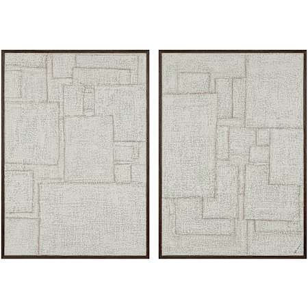 Ren Wil Caramelo 45" x 32" Framed Patterns and Designs Painting - Set of 2 Beige