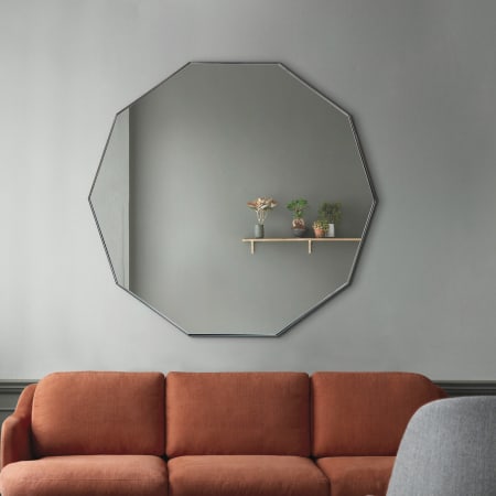 Ren Wil Christian 48" Diameter Geometrics Circular Framed Bathroom Wall Mirror Matte Black