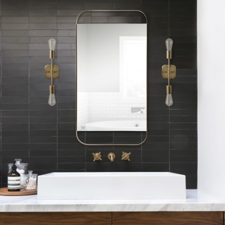 Ren Wil 20" W x 38" H Rectangular Framed Bathroom Mirror Painted Antique Brass