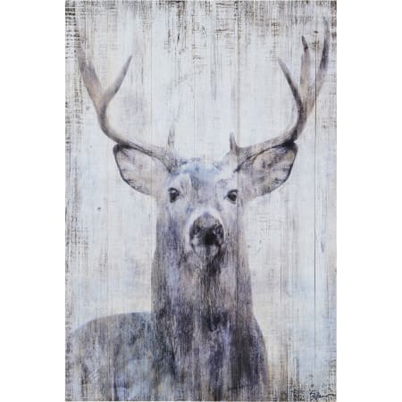 Ren Wil Gaze Rustic 36" x 24" Majestic Buck Print on Wood Panel Wall Art Grays