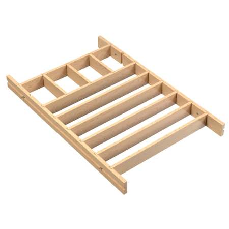 Rev-A-Shelf Wood Classics 31-1/4" Wide Trimmable Shallow Drawer Divider Organizer Insert for 36" Cabinet Drawers Light Brown