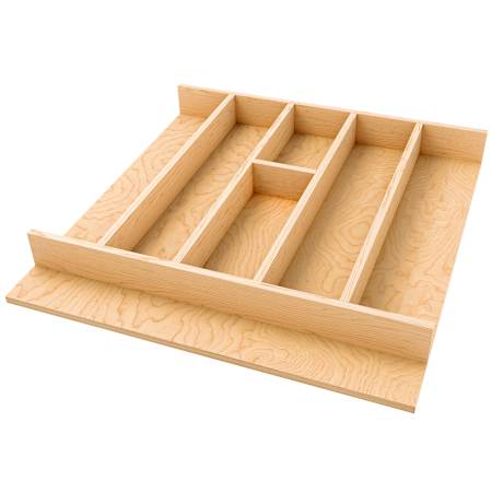 Rev-A-Shelf Wood Classics 19-1/4" x 19-1/2" Right Size Shallow Drawer Utensil Drawer Organizer Drop In Insert Natural Maple