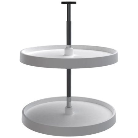 Rev-A-Shelf Value Line Polymer 20" Full Circle 2 Tier Lazy Susan with 26-31" Adjustable Pole for Corner Wall Cabinets - 74lb Total Capacity White