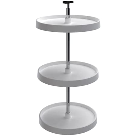 Rev-A-Shelf Value Line 3 Tier 18" Full Circle Lazy Susan with 31-38" Adjustable Pole for Corner Wall Cabinets - 90lb Total Capacity White