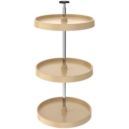 Rev-A-Shelf Value Line 3 Tier 18" Full Circle Lazy Susan with 31-38" Adjustable Pole for Corner Wall Cabinets - 90lb Total Capacity Almond