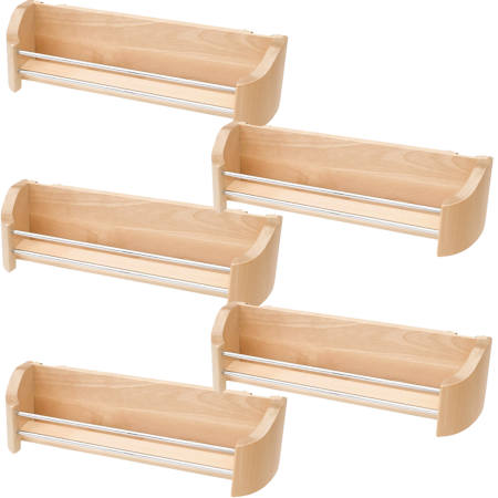 Rev-A-Shelf Wood Classics Pack of (5) - 14" Wide Door Storage Bin Cabinet Organizer Set with Screw-In Clips - Pack of 5 Maple