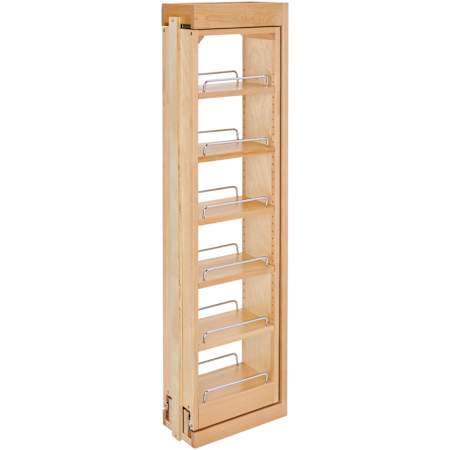 Rev-A-Shelf Wood Classics 6"W x 42"H Upper Cabinet Wall Filler Pull Out Organizer for New or Remodel Kitchens Maple