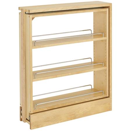 Rev-A-Shelf Wood Classics Skinny 6"W Pull Out Between Cabinet Slide Out Organizer Maple