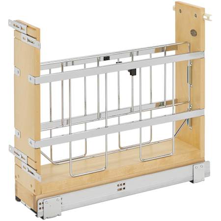 Rev-A-Shelf Wood Classics 5-15/16"W Pull Out Base Cabinet Bakeware Baking Dish Organizer with Soft Close Maple