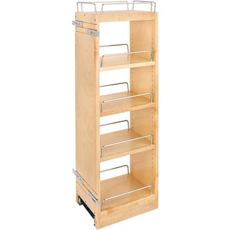 Rev-A-Shelf Wood Classics 8"W x 32"H Soft Close Upper Wall Cabinet Pull Out Organizer for 12" x 36" Cabinets Maple