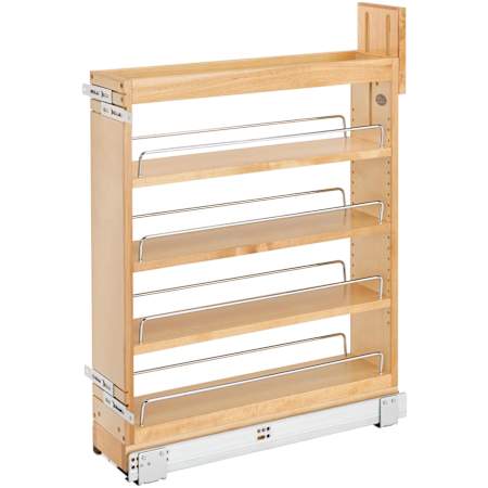 Rev-A-Shelf Wood Classics 5"W Pull Out Base Cabinet Slide Out Organizer with Soft Close Maple