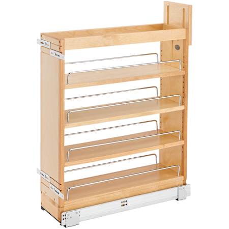 Rev-A-Shelf Wood Classics 7-1/4"W Pull Out Base Cabinet Slide Out Organizer with Soft Close Maple