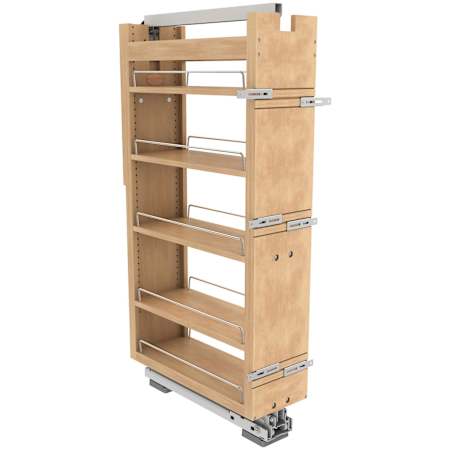 Rev-A-Shelf Wood Classics 8"W x 43" Tall Cabinet Pull Out Pantry Organizer with Soft Close Maple