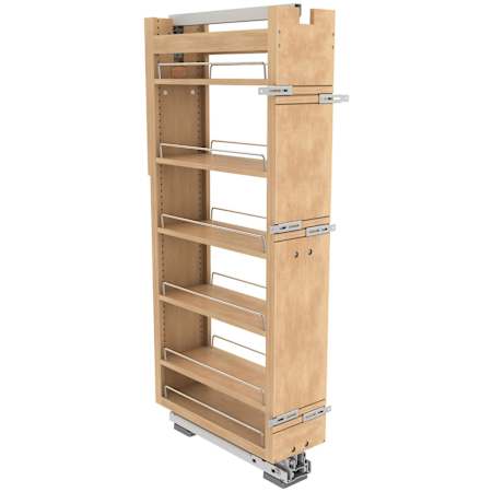 Rev-A-Shelf Wood Classics 8"W x 53"Tall Cabinet Pull Out Pantry Organizer with Soft Close for 12"W Pantry Cabinets Maple