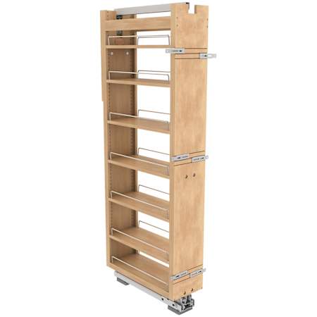 Rev-A-Shelf Wood Classics Natural Maple 58-5/8" Tall X 8" Deep Narrow Pull Out Cabinet Pantry Cabinet Organizer with Soft-Close Slides Maple