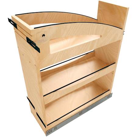 Rev-A-Shelf Craftsman 8-15/16" Pull Out Kitchen Cabinet Organizer with Adjustable Shelves and Soft-Close Slides Maple / Black